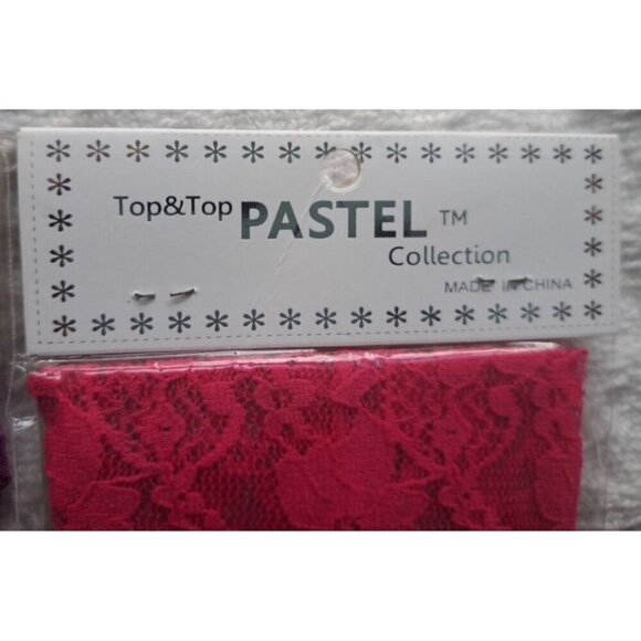 Lot of 3 Stretchy Headbands Lace Pleated Pearls Pink, Blue, Purple New in Packag - Picture 3 of 5